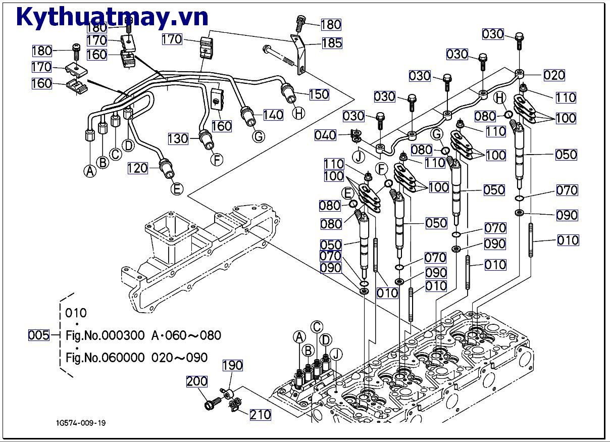 Giá đỡ vòi phun và bugi sấy nóng